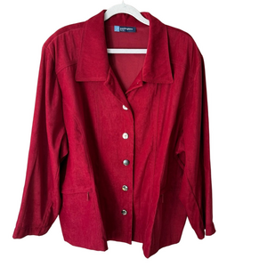 Penningtons Petite Red Blazer with Notched Lapel and Relaxed Fit Women’s 3X